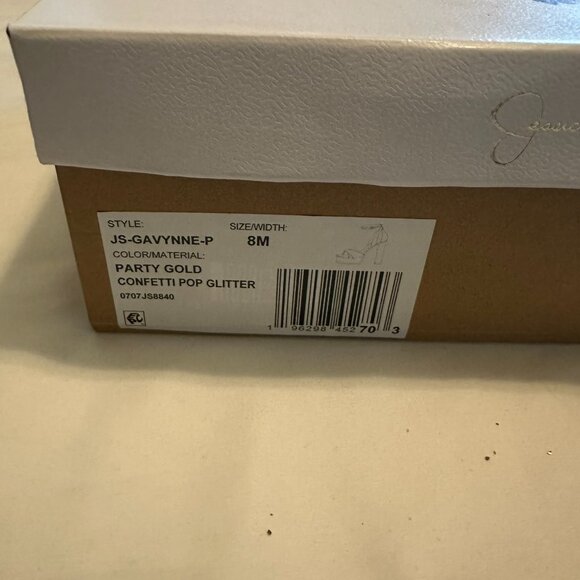 Jessica Simpson Gavynne Heels – Party Gold Confetti Pop Glitter – Size 8M (NEW) - Picture 2 of 6